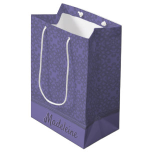 Personalized lavender pattern medium gift bag