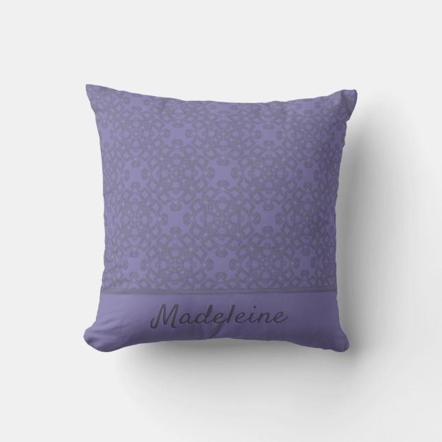 Personalized lavender pattern throw pillow (Front)