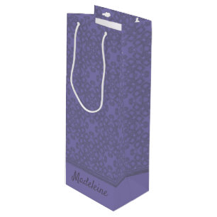 Personalized lavender pattern wine gift bag