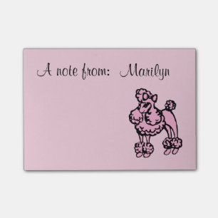 Personalized Lavender Poodle Post It Notes