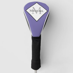 Personalized Lavender Purple Modern Monogram Name Golf Head Cover