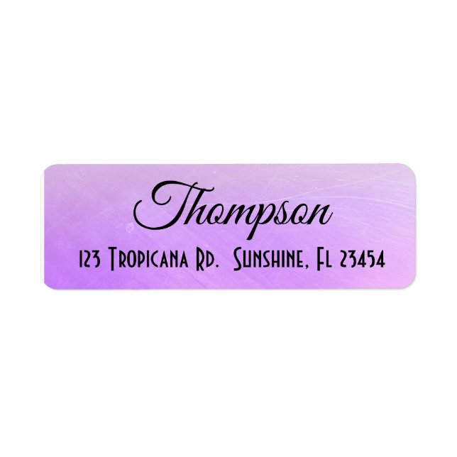 Personalized Lavender Purple Return Address Label (Front)