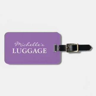 Personalized lavender purple travel luggage tag