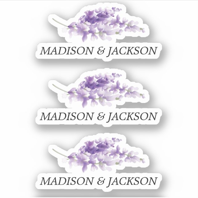 Personalized Lavender Watercolor Wedding (Front)