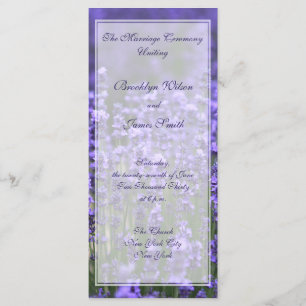 Personalized Lavender Wedding Programs Rack Cards