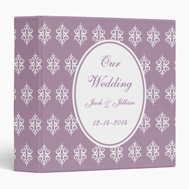 Personalized Lavender  Wedding Scrapbook Binder (Front/Spine)