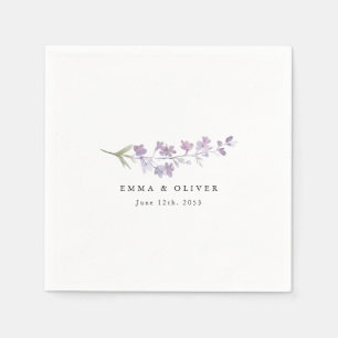 Personalized Lavender Wildflower Wedding Napkin