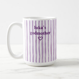 Personalized LavenderStriped Godmother Coffee Mug