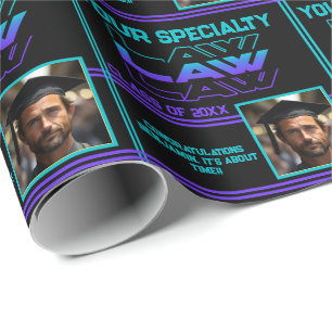 Personalized Law Degree Name Graduation Year Photo Wrapping Paper