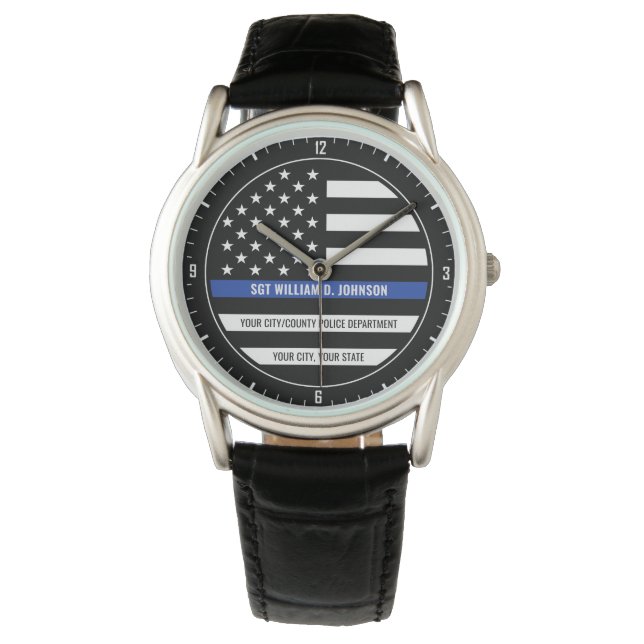 Personalized Law Enforcement NAME Police Officer Watch (Front)