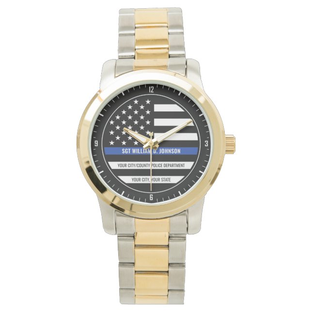 Personalized Law Enforcement NAME Police Officer Watch (Front)