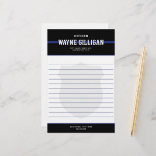 Personalized Law Enforcement Police Officer Stationery
