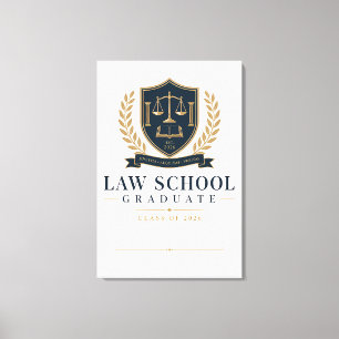 Personalized Law Graduate 2026 Crest Art Canvas Print