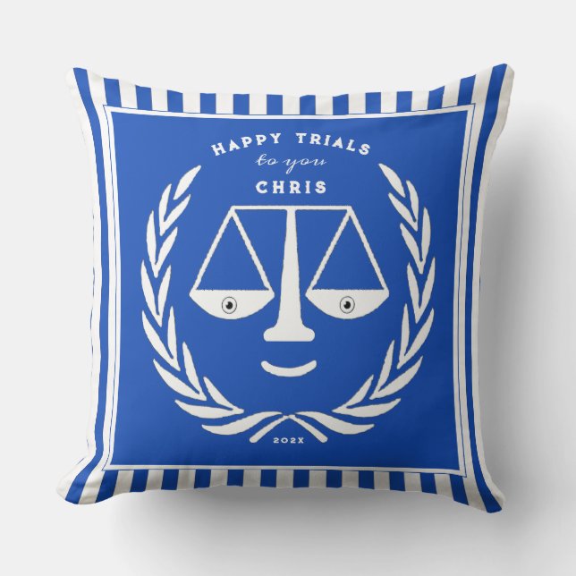 Personalized Law School Grad Gift Throw Pillow (Front)