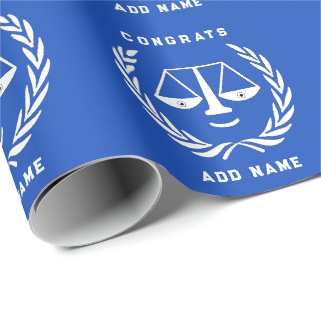 Personalized Law School Grad Gift Wrapping Paper (Roll Corner)