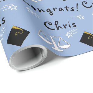 personalized law school grad gift wrapping paper