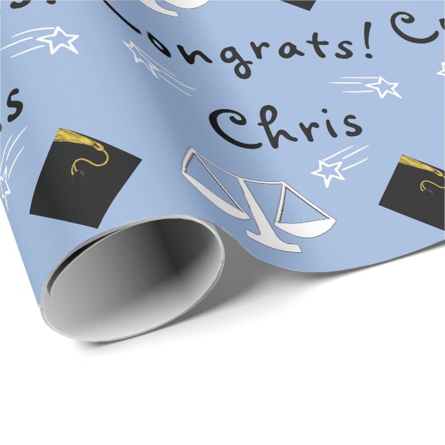 personalized law school grad gift wrapping paper (Roll Corner)