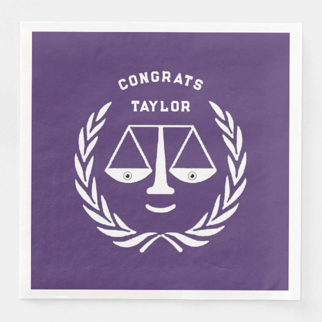 Personalized Law School Grad Party Napkin (Front)