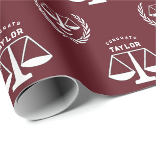 Personalized Law School Graduation Gift Wrapping Paper