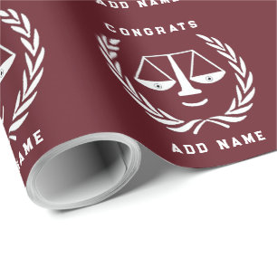 Personalized Law School Graduation Gift Wrapping Paper