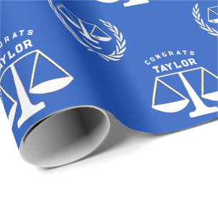 Personalized Law School Graduation Gift Wrapping Paper