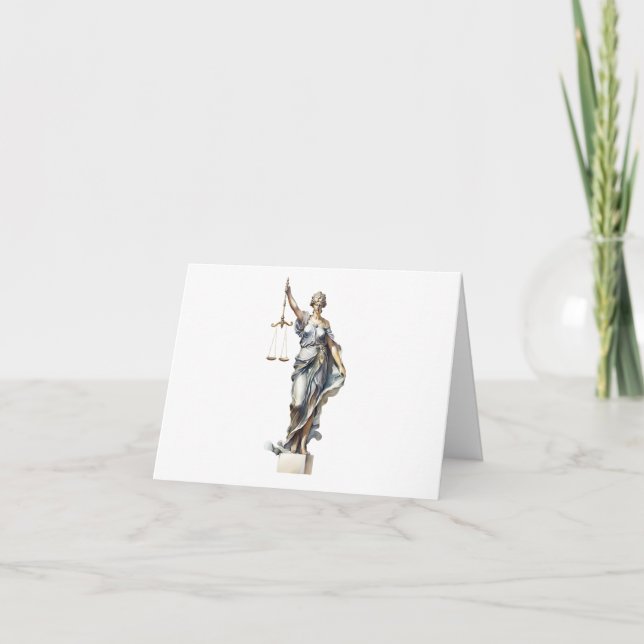 Personalized Law School Graduation Lady Justice  Card (Front)