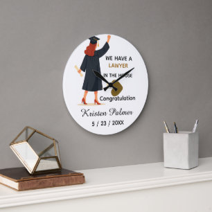 Personalized law school graduation large clock
