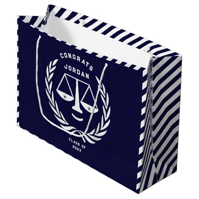 Personalized Law School Graduation Large Gift Bag (Front Angled)