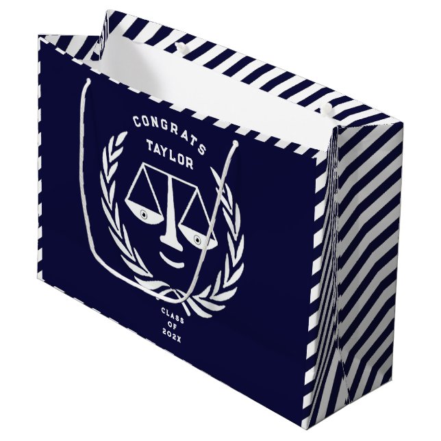 Personalized Law School Graduation Large Gift Bag (Front Angled)