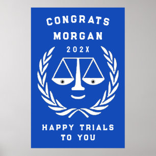 Personalized Law School Graduation Party Poster