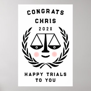 Personalized Law School Graduation Party Poster