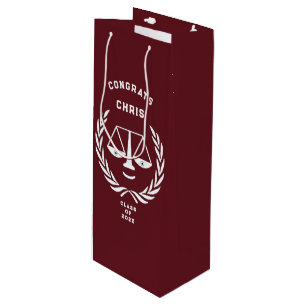 Personalized Law School Graduation Wine Gift Bag