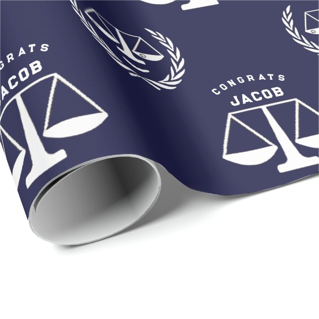 Personalized Law School Graduation Wrapping Paper (Roll Corner)