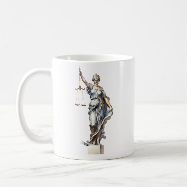 Personalized Law School/Lawyer Lady Justice  Coffee Mug (Left)