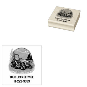 Personalized Lawn Care Landscaping Service Busines Rubber Stamp