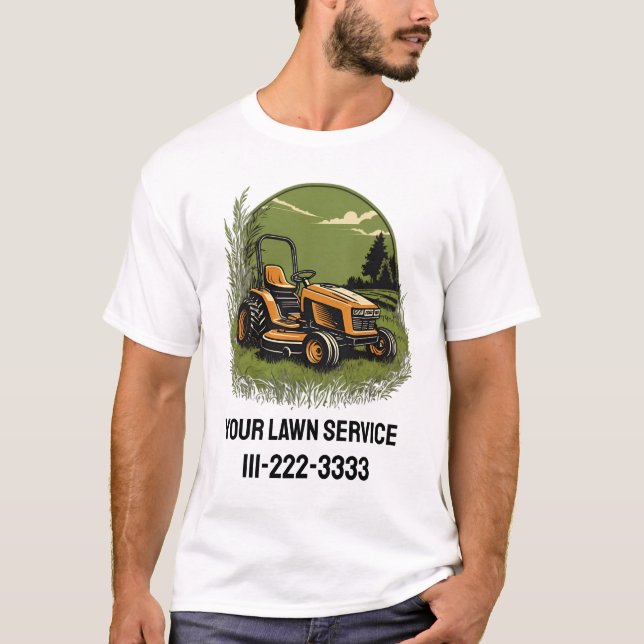 Personalized Lawn Care Landscaping Service Busines T-Shirt (Front)