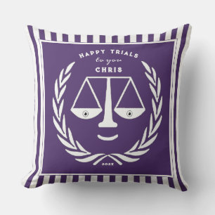 Personalized Lawyer Law School Graduation Throw Pillow