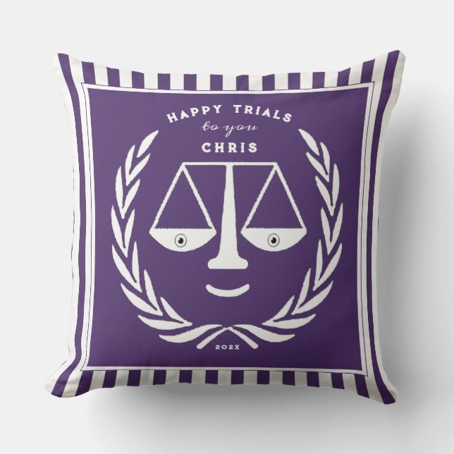 Personalized Lawyer Law School Graduation Throw Pillow (Front)
