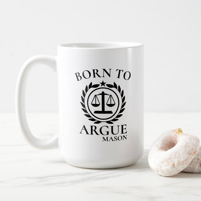 Personalized Lawyer Mugs Born to Argue (With Donut)
