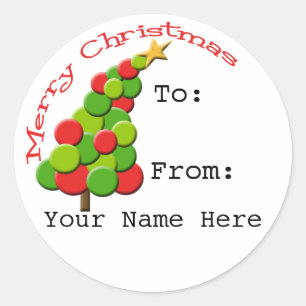 Personalized Leaning Tree Gift Tag Stickers