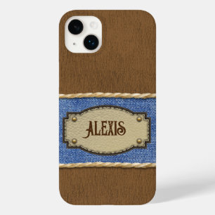 Personalized Leather & Denim-look Case-Mate iPhone 14 Plus Case
