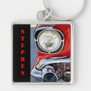 Personalized Leather & Lace Classic Car Keychain