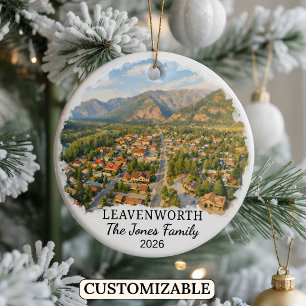 Personalized Leavenworth Ornament, Washington Ceramic Ornament