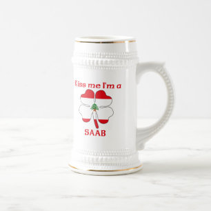 Personalized Lebanese Kiss Me I'm Saab Beer Stein