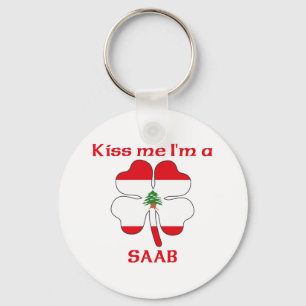 Personalized Lebanese Kiss Me I'm Saab Keychain