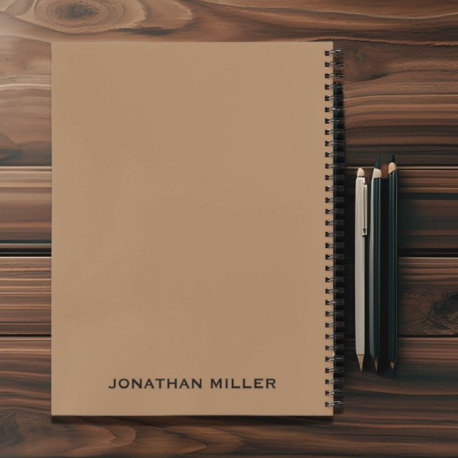 Personalized Left-Handed Tan Black Typography Notebook (Creator Uploaded)