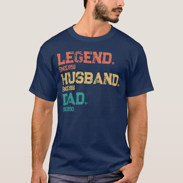 Personalized Legend Husband Dad - Custom Dates T-Shirt (Front)