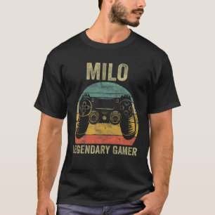 Personalized Legendary Gamer Milo Name Video Gamer T-Shirt