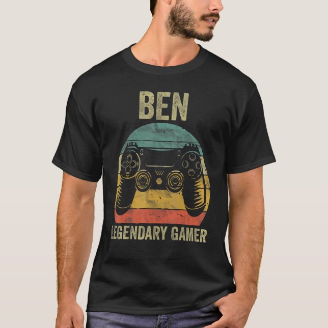 Personalized Legendary Gamer Shirt Ben Name Video  (Front)