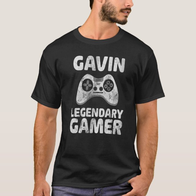Personalized Legendary Gamer Shirt Gavin Name Vide (Front)